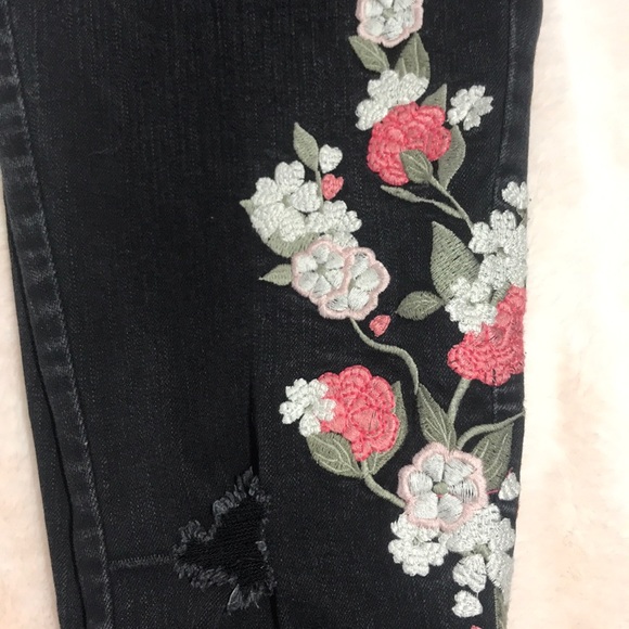 Blue Spice Embroidered Black Jeans - Picture 9 of 15